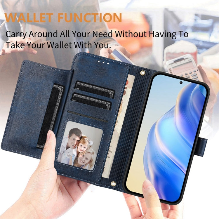 Funda de Cuero con Cremallera y Ranuras para Tarjetas para Itel A50C (Azul)