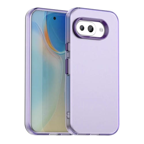 Funda híbrida TPU a prueba de golpes para Google Pixel 9A Candy PC (Morado)