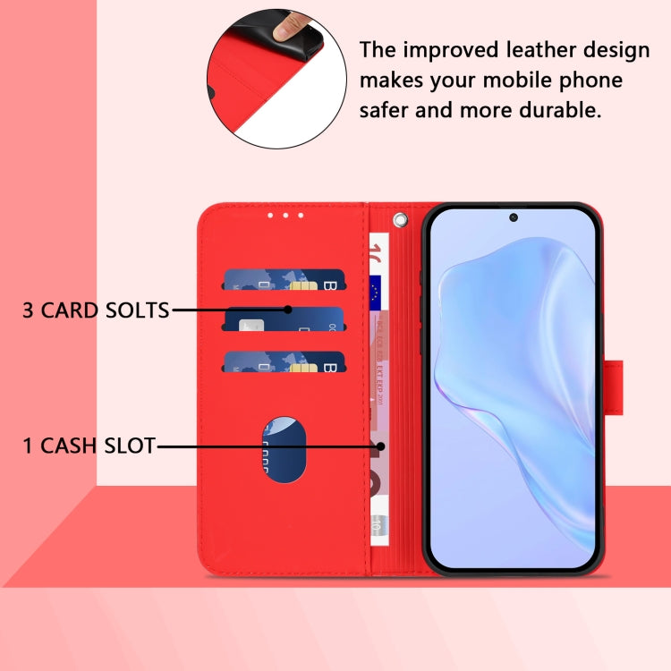 Funda de Piel para OnePlus 9 con Tacto Suave y Color Liso (Rojo)