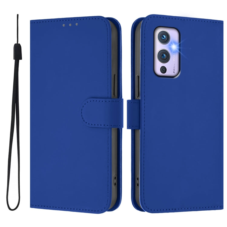 Funda de Cuero con Cordón para OnePlus 9 Skin Feel (Azul Oscuro)