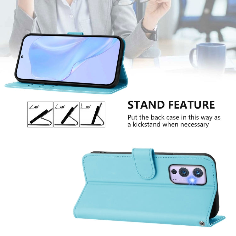 Funda de Piel para OnePlus 9 con Cordón (Azul Cielo)
