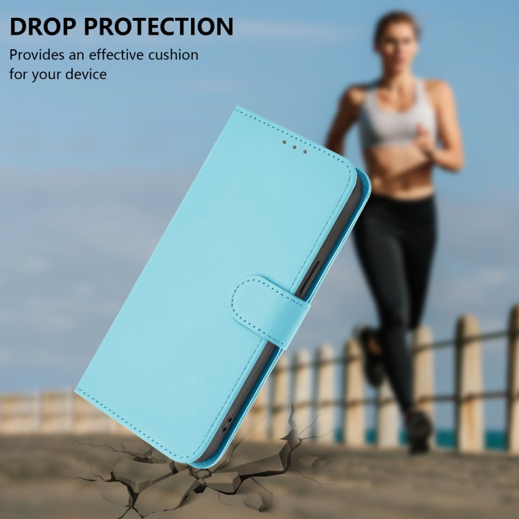 Funda de Piel para OnePlus 9 con Cordón (Azul Cielo)