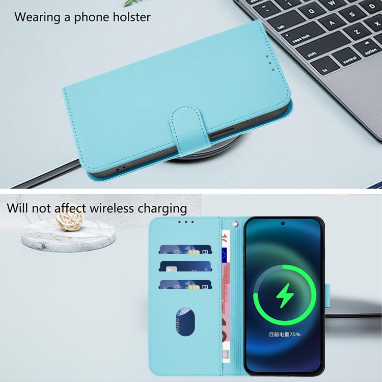 Funda de Piel para OnePlus 9 con Cordón (Azul Cielo)