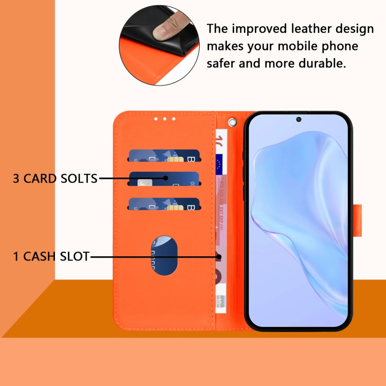 Funda de Cuero con Cordón para OnePlus 9 Pro Skin Feel (Naranja)