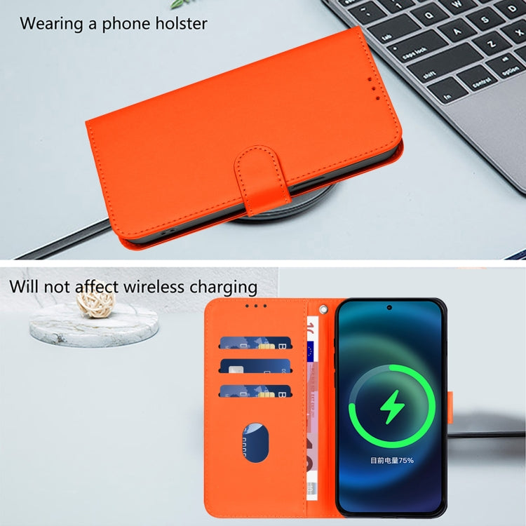 Funda de Cuero con Cordón para OnePlus 9 Pro Skin Feel (Naranja)