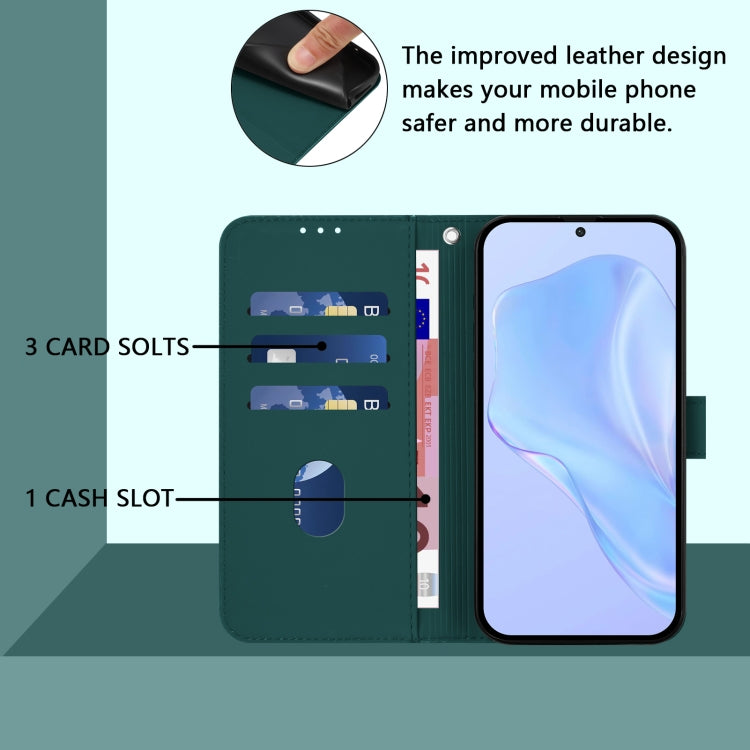 Funda de Cuero con Cordón para OnePlus 9 Pro Skin Feel (Verde Oscuro)