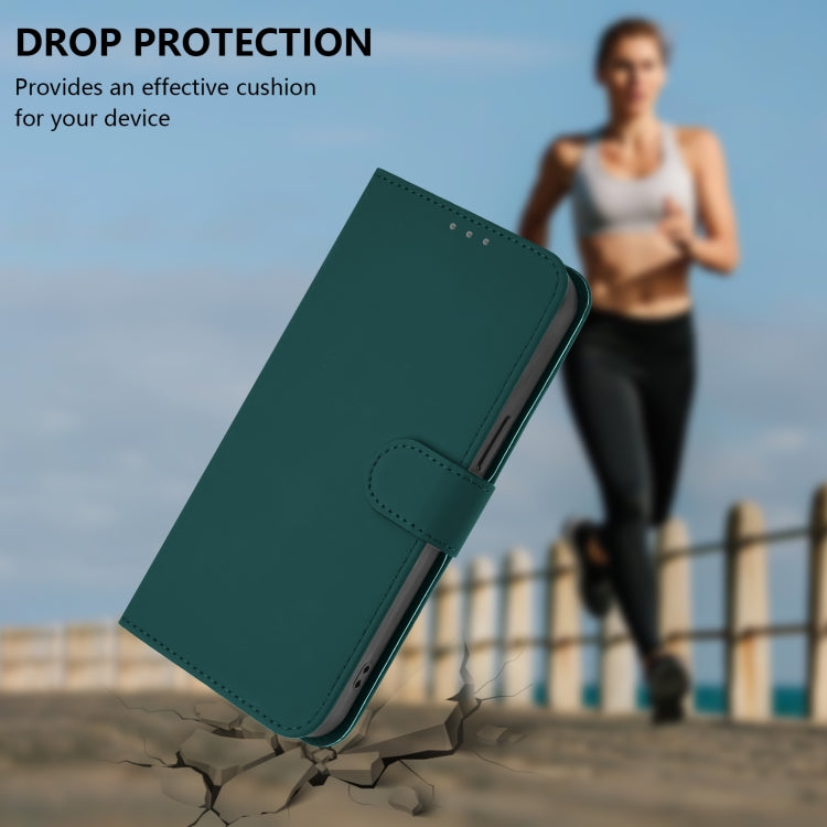 Funda de Cuero con Cordón para OnePlus 9 Pro Skin Feel (Verde Oscuro)