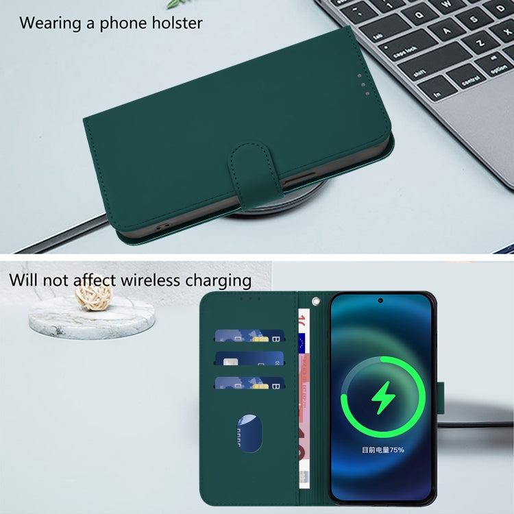 Funda de Cuero con Cordón para OnePlus 9 Pro Skin Feel (Verde Oscuro)