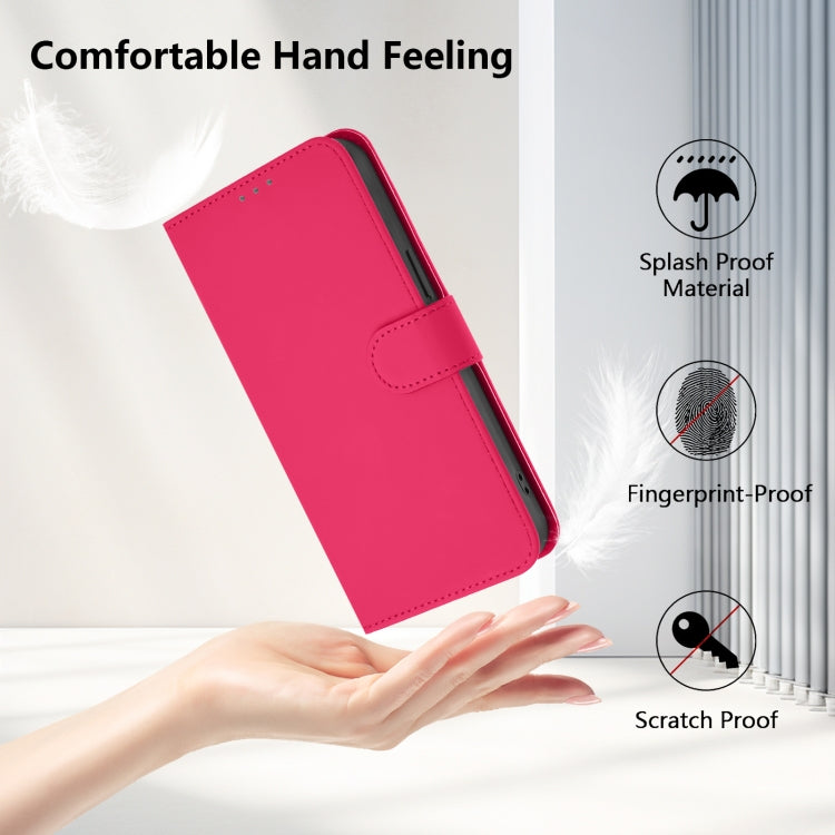 Funda de Cuero con Cordón para OnePlus 9 Pro Skin Feel (Rosa Rojo)
