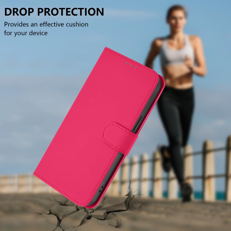 Funda de Cuero con Cordón para OnePlus 9 Pro Skin Feel (Rosa Rojo)