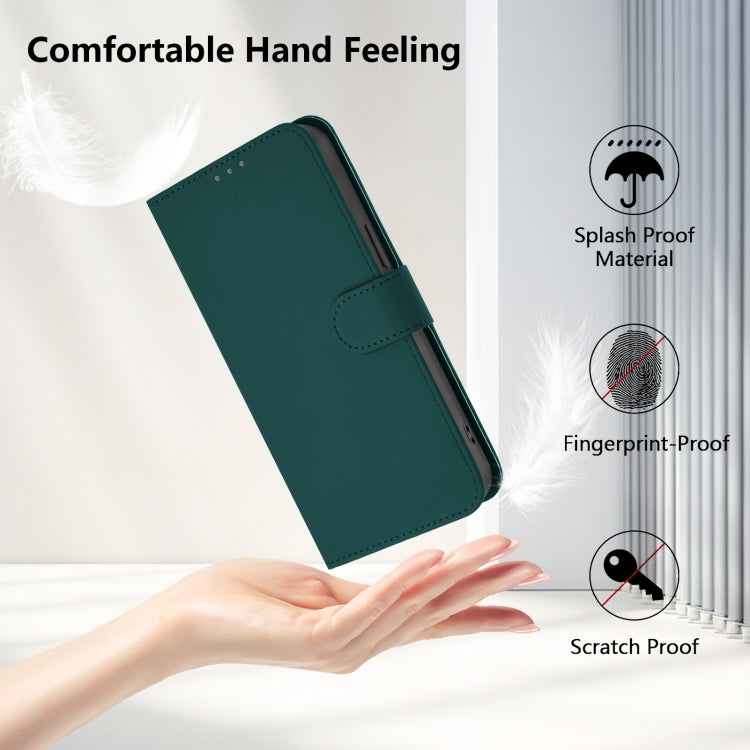 Funda de Piel con Cordón para OnePlus 9R/8T con Tacto de Piel (Verde Oscuro)