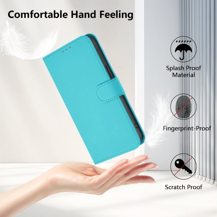 Funda de Cuero con Cordón para OnePlus 10 Pro 5G con Tacto de Piel (Azul Lago)