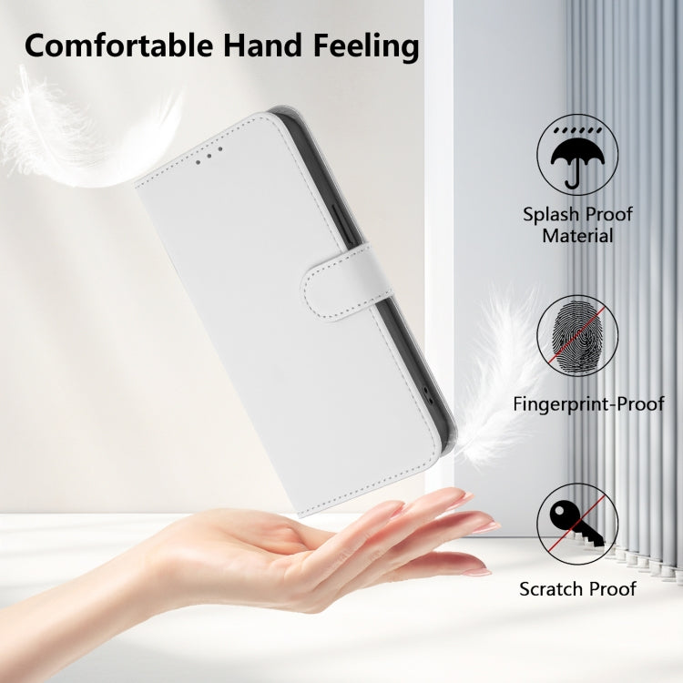Funda de Piel Sintética con Cordón para OnePlus 10R/Ace (Blanco)
