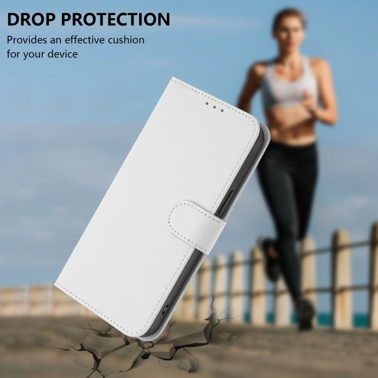 Funda de Piel Sintética con Cordón para OnePlus 10R/Ace (Blanco)