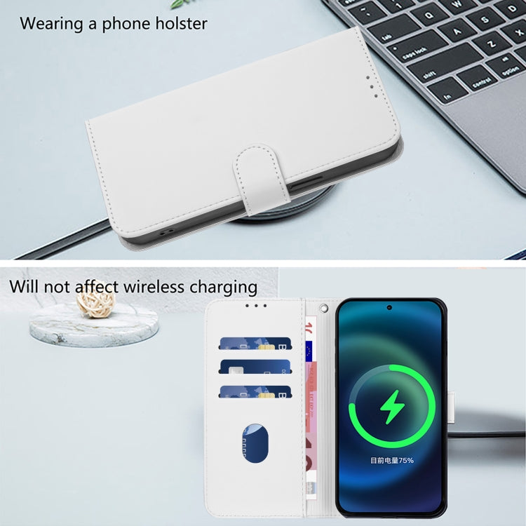 Funda de Piel Sintética con Cordón para OnePlus 10R/Ace (Blanco)