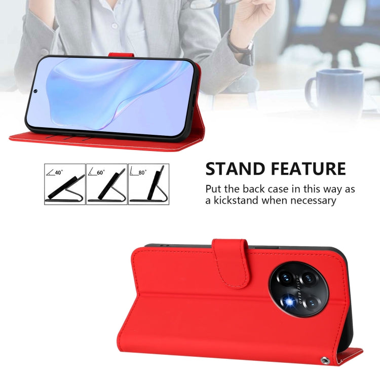 Funda de Piel con Cordón para OnePlus 11 (Rojo)
