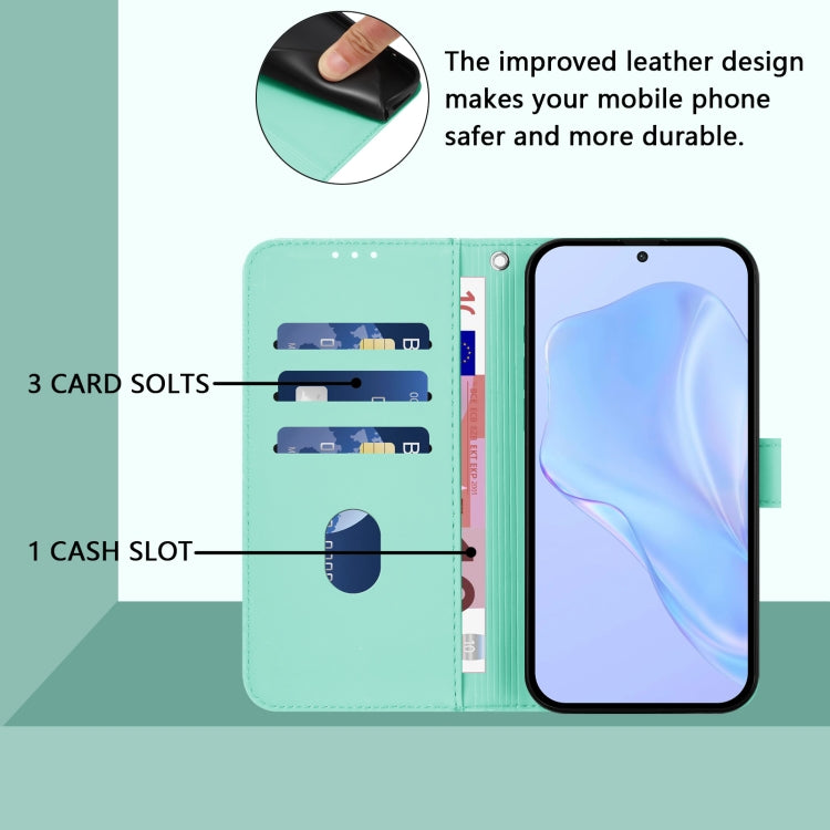 Funda de Piel con Cordón OnePlus 11 con Tacto de Piel (Verde Menta)