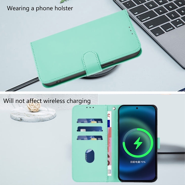 Funda de Piel con Cordón OnePlus 11 con Tacto de Piel (Verde Menta)