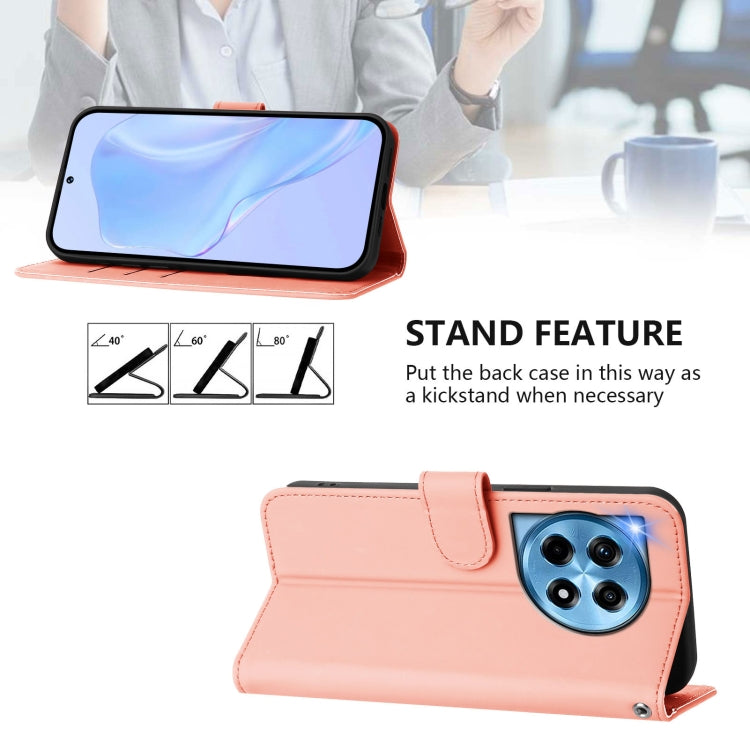 Funda de Cuero con Cordón para OnePlus 12 5G con Tacto de Piel (Rosa)