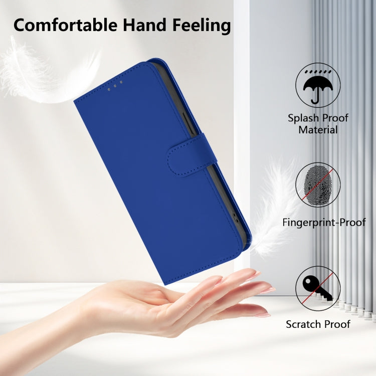 Funda de Cuero con Cordón para OnePlus 12R 5G con Tacto de Piel (Azul Oscuro)