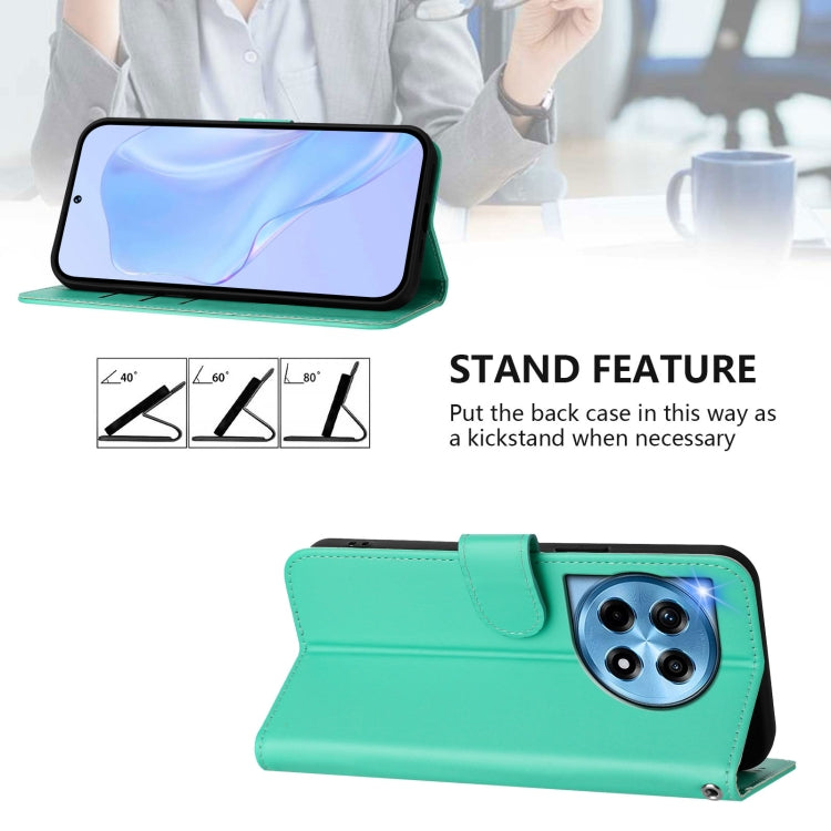 Funda de Cuero con Cordón para OnePlus 12R 5G con Tacto de Piel (Verde)