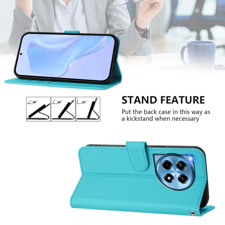 Funda de Cuero con Cordón para OnePlus 12R 5G Tacto Piel (Azul Lago)