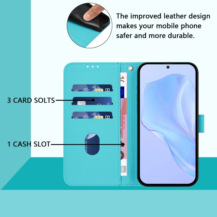 Funda de Cuero con Cordón para OnePlus 12R 5G Tacto Piel (Azul Lago)
