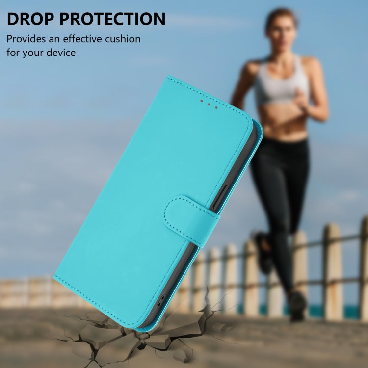 Funda de Cuero con Cordón para OnePlus 12R 5G Tacto Piel (Azul Lago)