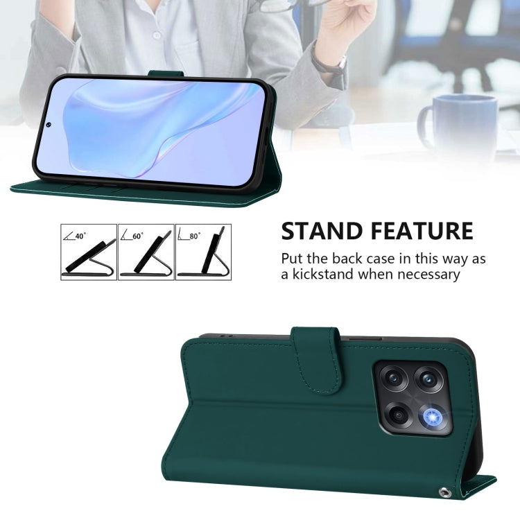 Funda de Cuero con Cordón para OnePlus Ace Pro 5G (Verde Oscuro)