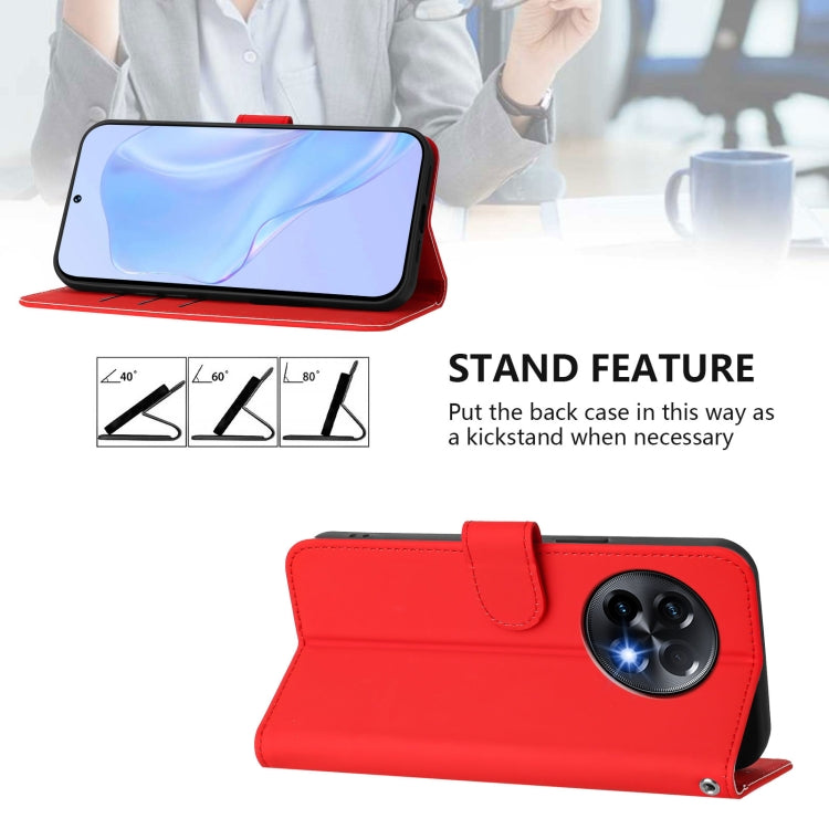 Funda de Cuero con Cordón para OnePlus 11R 5G con Tacto de Piel (Rojo)