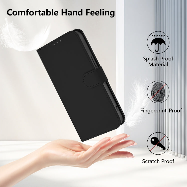 Funda de Cuero con Cordón para OnePlus 11R 5G Diseño Global Skin Feel (Negro)