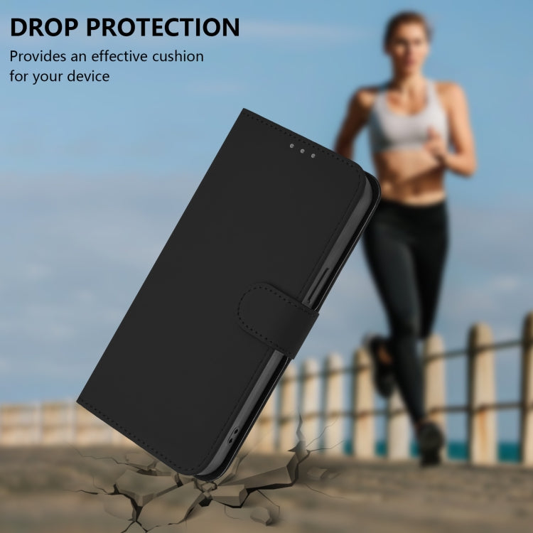 Funda de Cuero con Cordón para OnePlus 11R 5G Diseño Global Skin Feel (Negro)