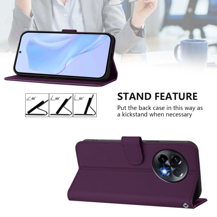 Funda de Cuero con Cordón para OnePlus 11R 5G con Tacto de Piel (Violeta)