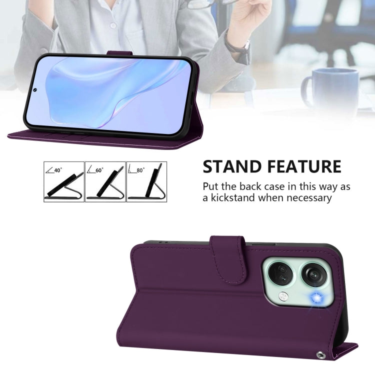 Funda de Piel Sintética con Cordón para OnePlus Nord 3/Ace 2V (Violeta)