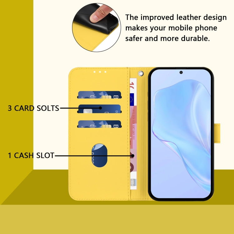 Funda de Piel Sintética con Cordón para OnePlus Nord N30 Se 5G (Amarillo Limón)