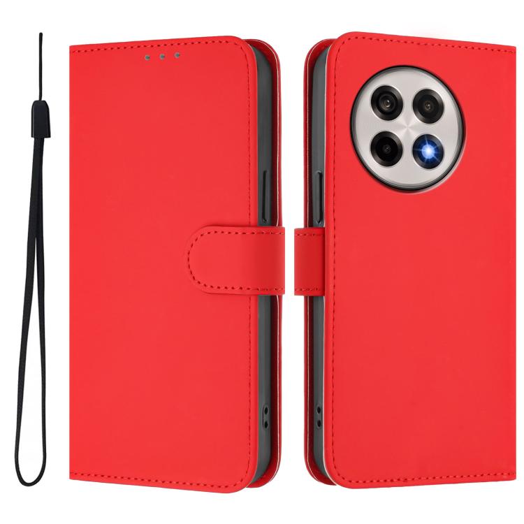 Funda de Cuero con Cordón para OnePlus Ace 5 Pro / Ace 5 / 13R (Rojo)