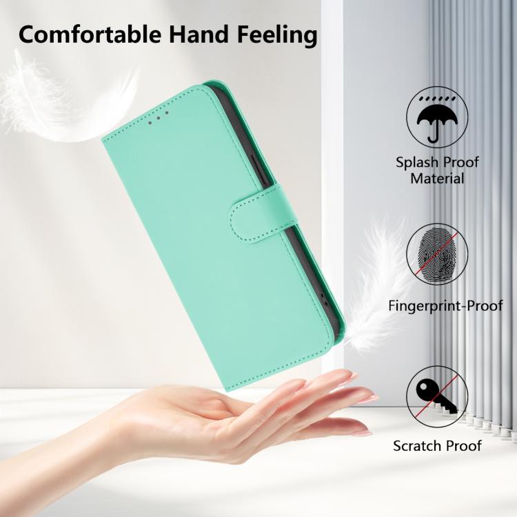 Funda de Piel Sintética con Cordón para OnePlus Ace 5 Pro / Ace 5 / 13R (Verde Menta)