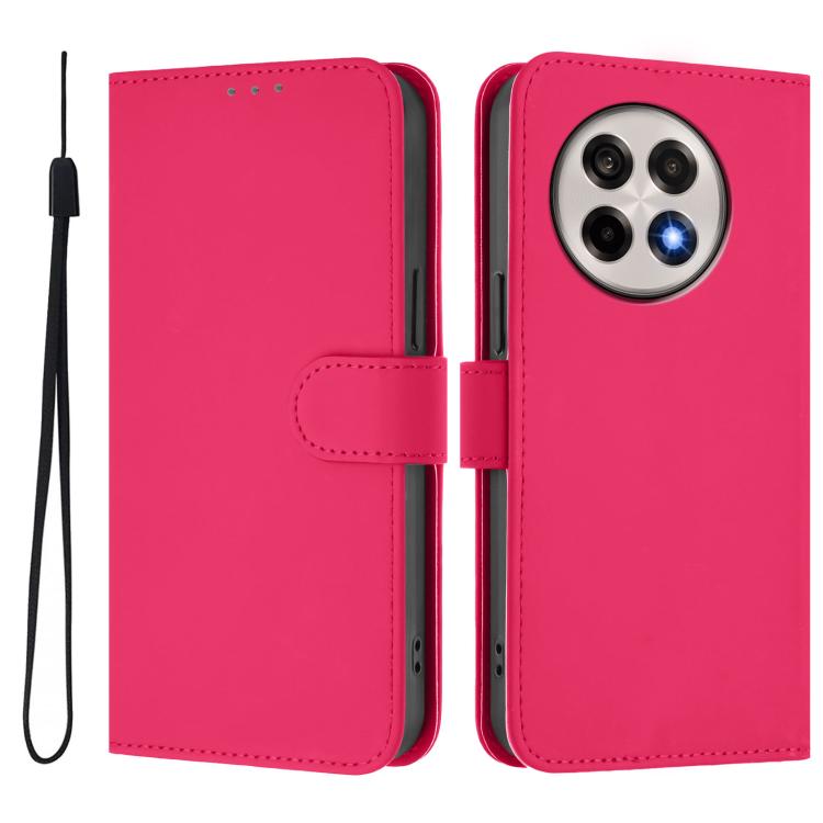 Funda de Cuero con Cordón para OnePlus Ace 5 Pro / Ace 5 / 13R (Rosa Rojo)
