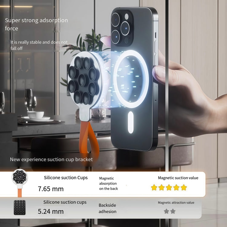 Soporte Magnético para Teléfono con Ventosa de Silicona (Negro)