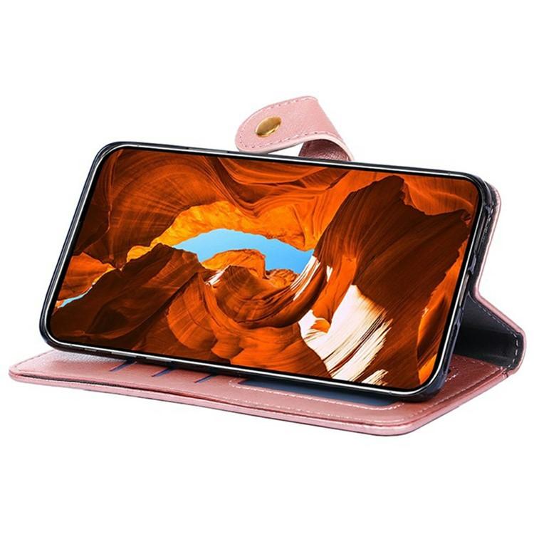 Funda de cuero con cremallera para Samsung Galaxy F06 5G (oro rosa)