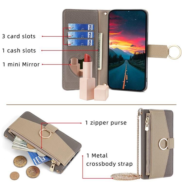 Funda de cuero con textura de lichi para Samsung Galaxy Xcover 7 Pro 5G (gris)
