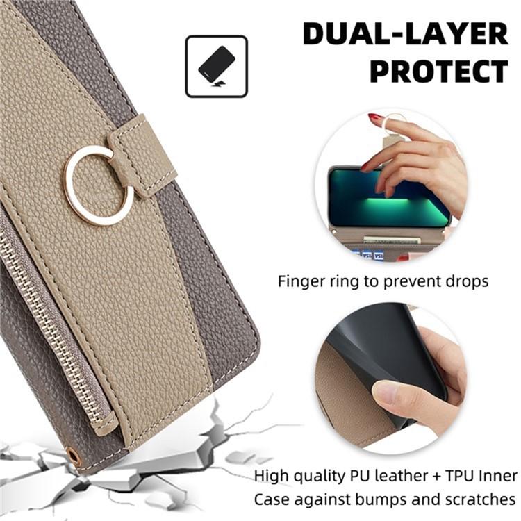 Funda de cuero con textura de lichi para Samsung Galaxy Xcover 7 Pro 5G (gris)