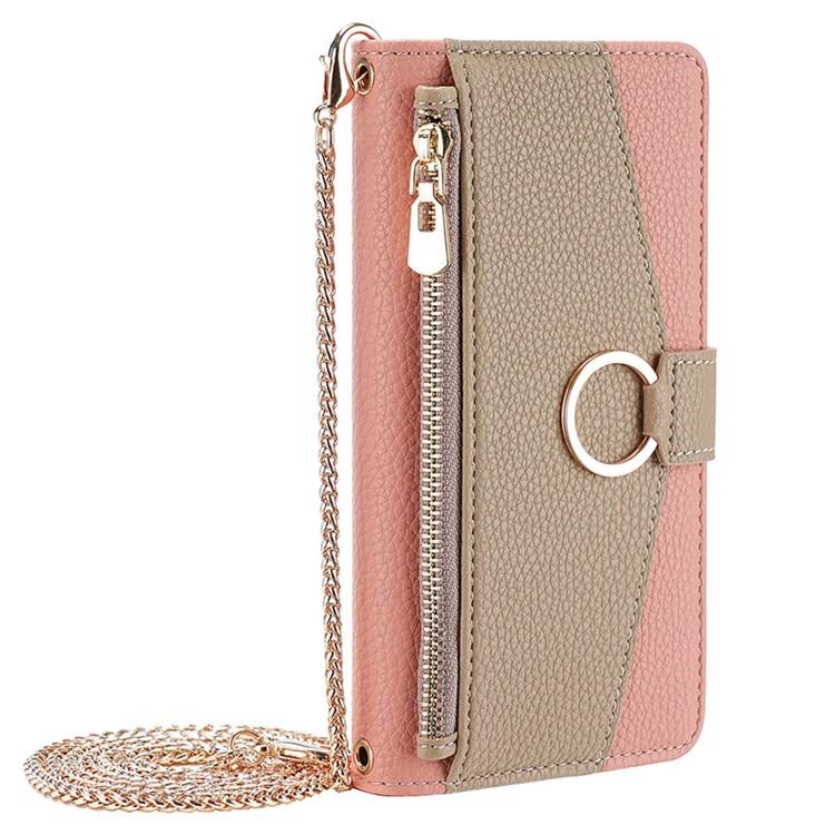 Funda de cuero con textura de lichi cruzada para Samsung Galaxy Xcover 7 Pro 5G (rosa)