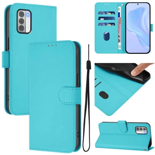 Funda Piel Sintética con Cordón para Nokia G42/G310 (Azul Lago)