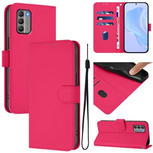 Funda Piel Sintética con Cordón para Nokia G400 (Rosa y Rojo)