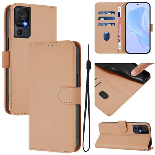 Funda de Piel con Cordón para Teléfono TCL 40 Se con Tacto de Piel (Desnudo)