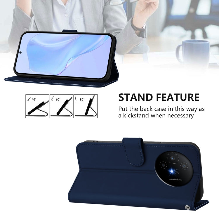Funda Piel Sintética + Cordón para TCL 50 Xl (Azul Marino)
