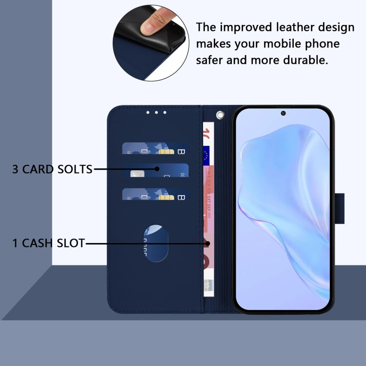 Funda Piel Sintética + Cordón para TCL 50 Xl (Azul Marino)