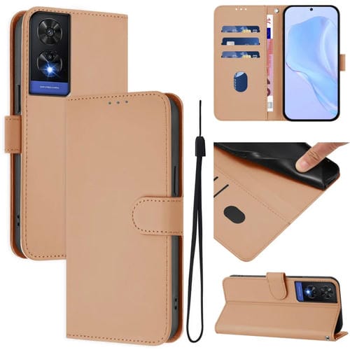Funda de Piel con Cordón para Teléfono TCL 505 con Tacto de Piel (Desnudo)