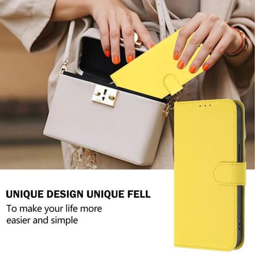 Funda de cuero con textura de piel y cordón para Infinix GT 30 Pro (amarillo limón)